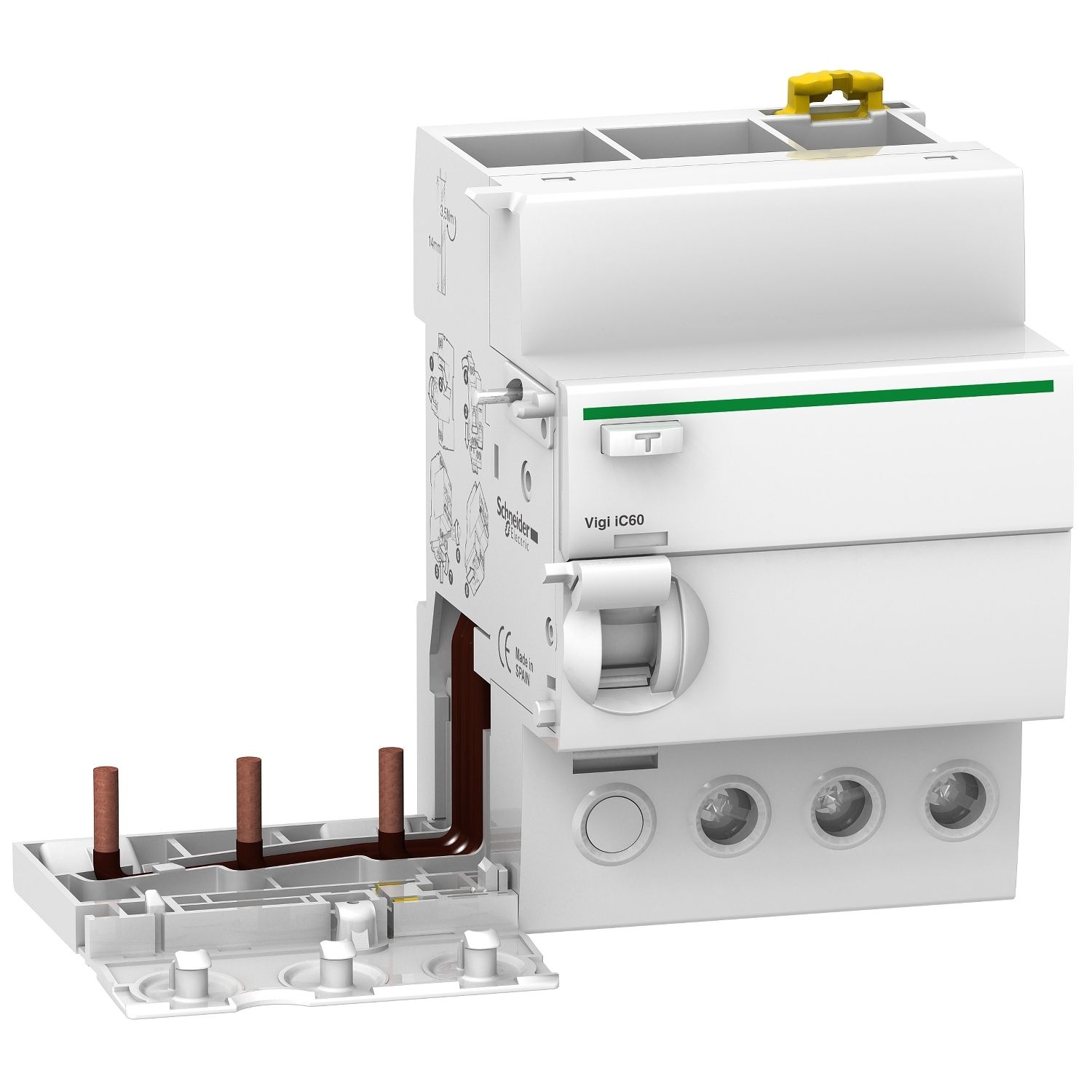 Picture of Earth leakage add-on block, Acti9, 3P, 63A, 30mA, A type