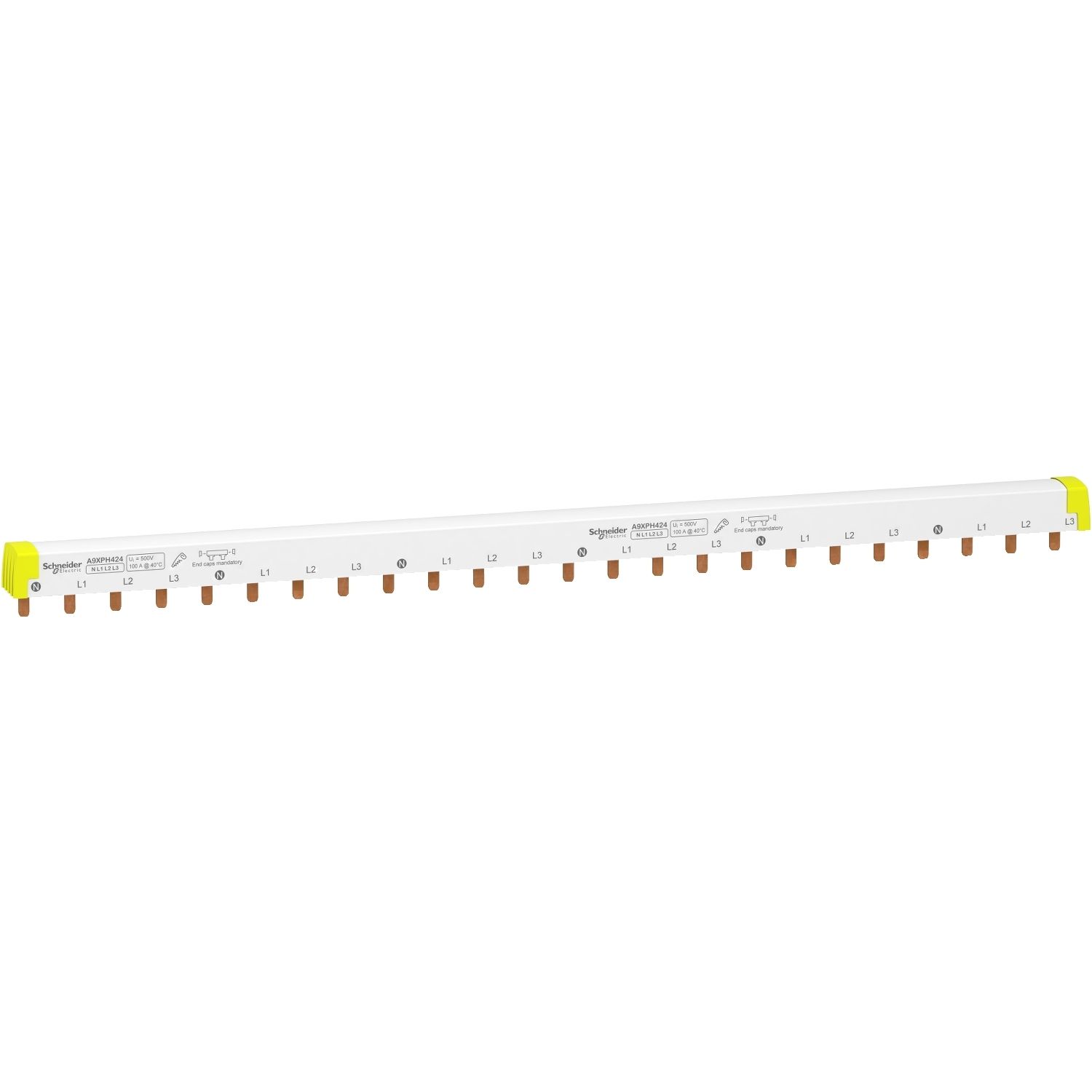 Picture of Comb Busbar, Acti9, 3L+N, 18 mm pitch, 24 modules, 100 A