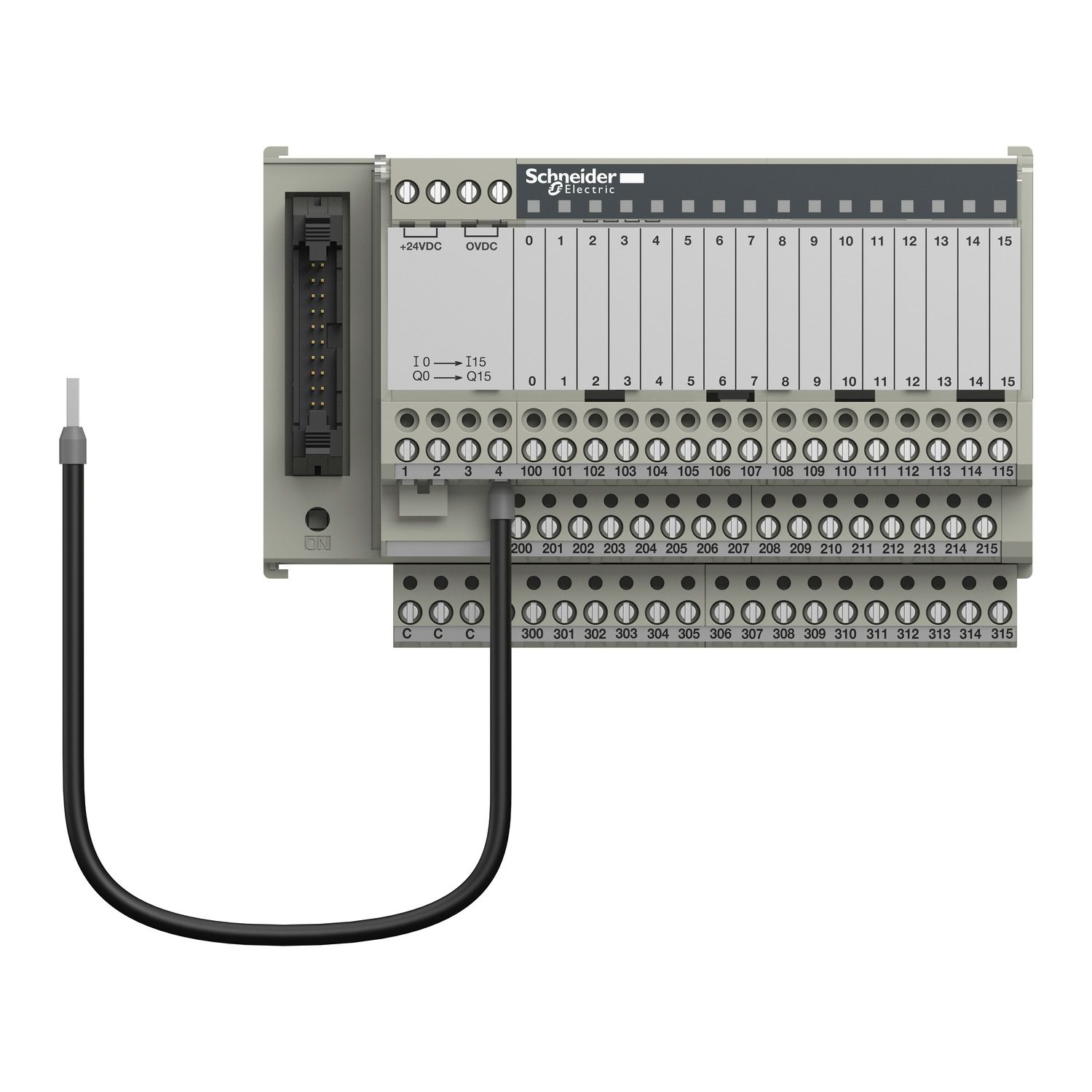 Picture of passive connection sub-base ABE7 - 16 inputs or outputs - Led