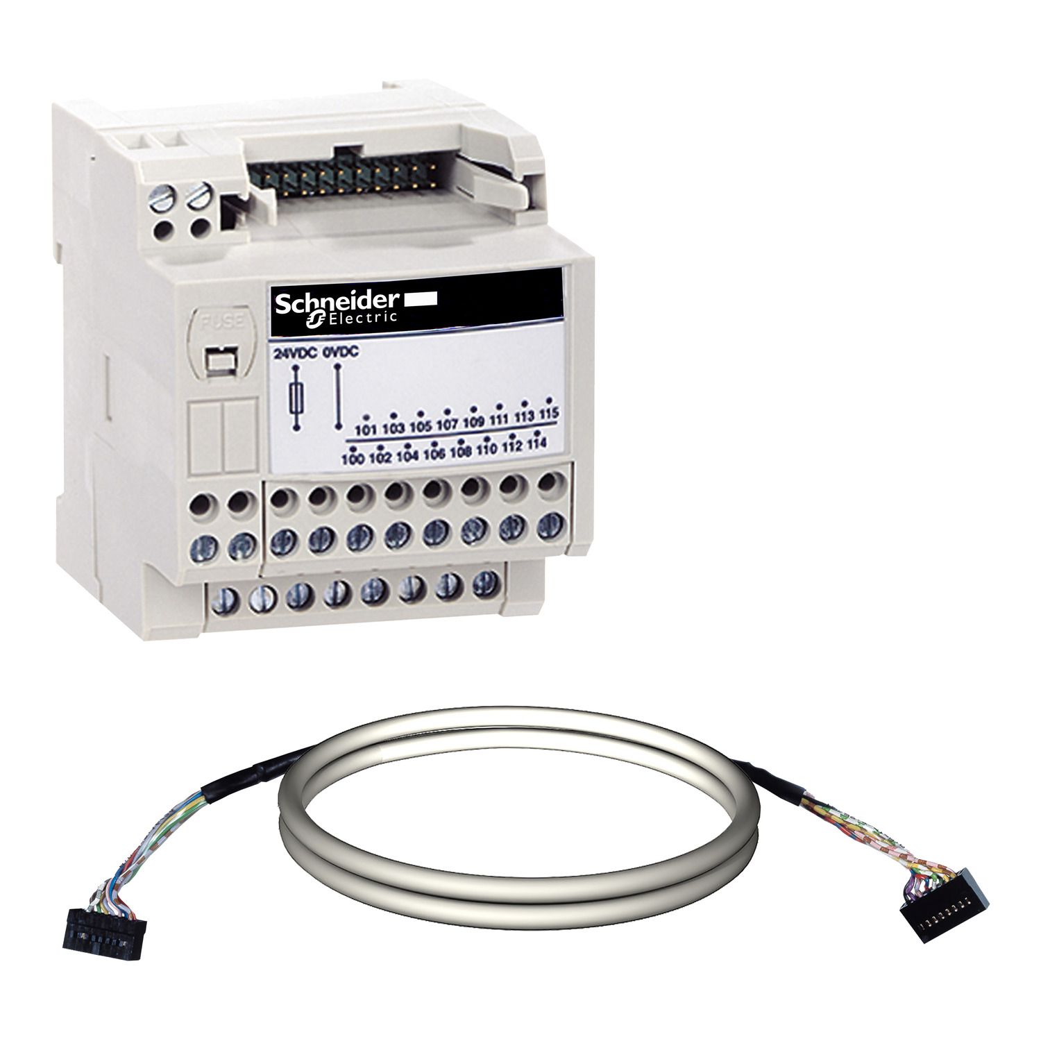 Picture of passive connection sub-base ABE7 - 16 inputs or outputs - Micro/Premium cable 1m