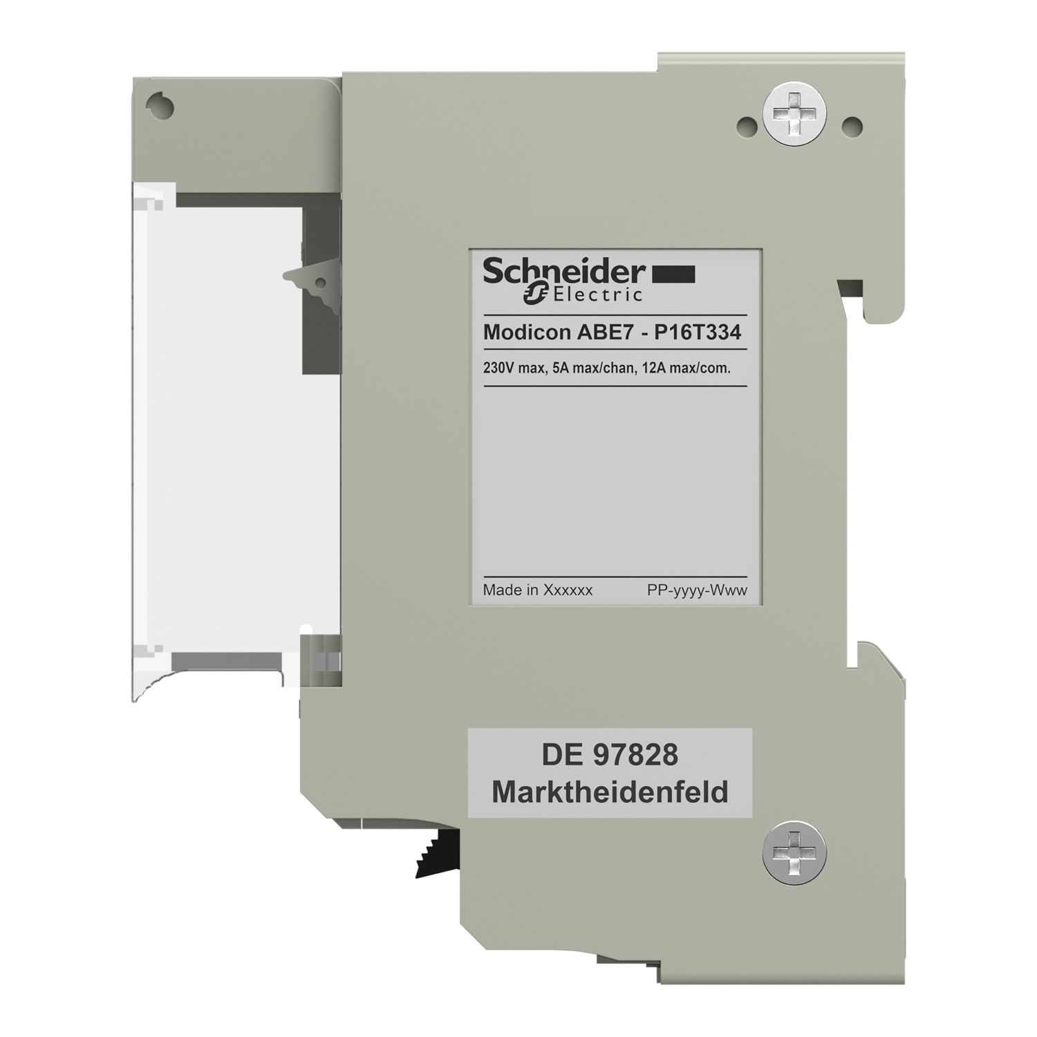 Picture of sub-base for plug-in relay ABE7 - 16 channels - fuses - relay 12.5 mm