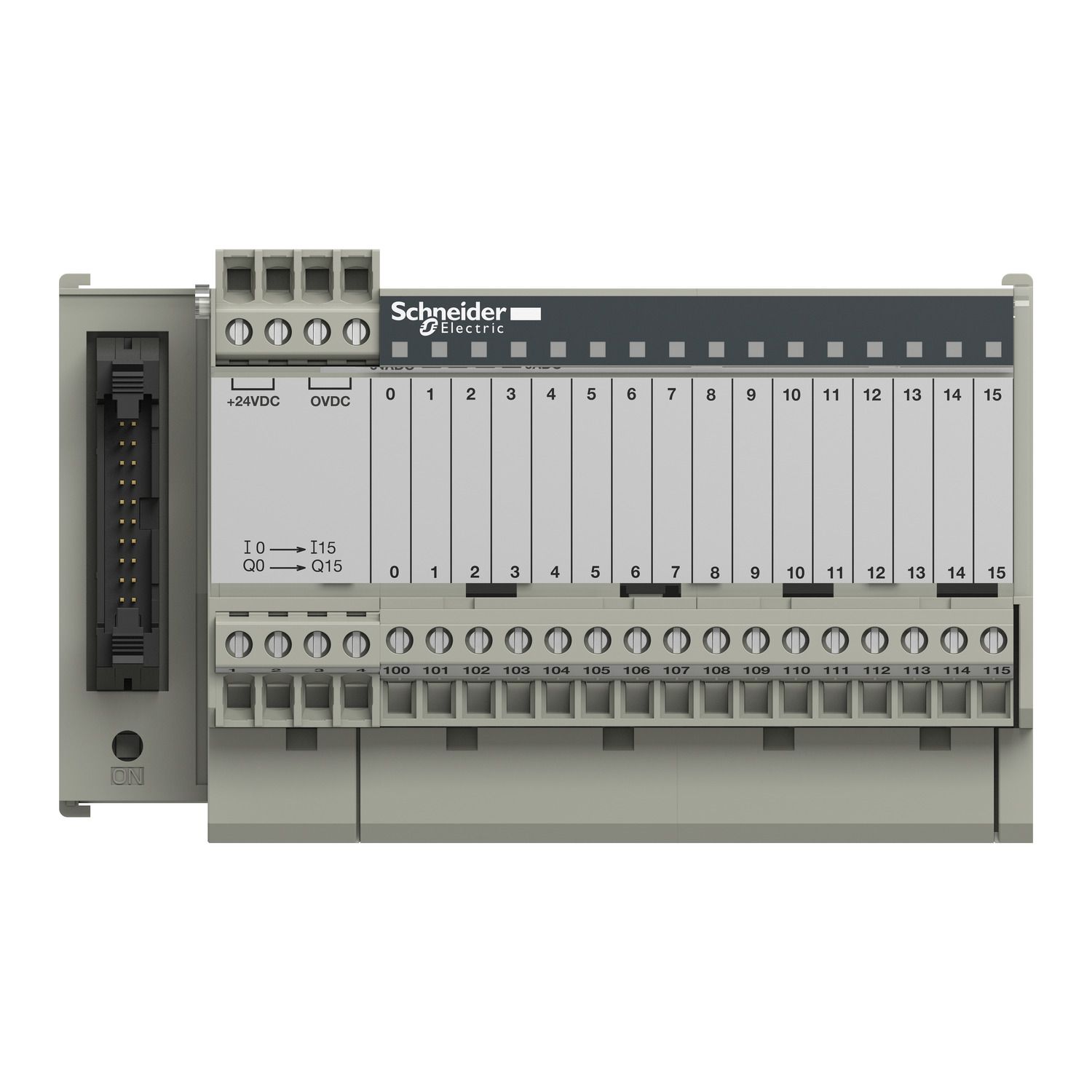 Picture of sub-base - soldered electromechanical relays ABE7 - 16 channels - relay 5 mm