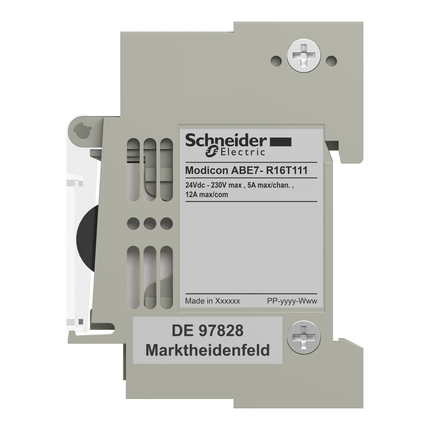 Picture of Sub-base with plug-in electromechanical relay ABE7, 16 channels, relay 5 mm