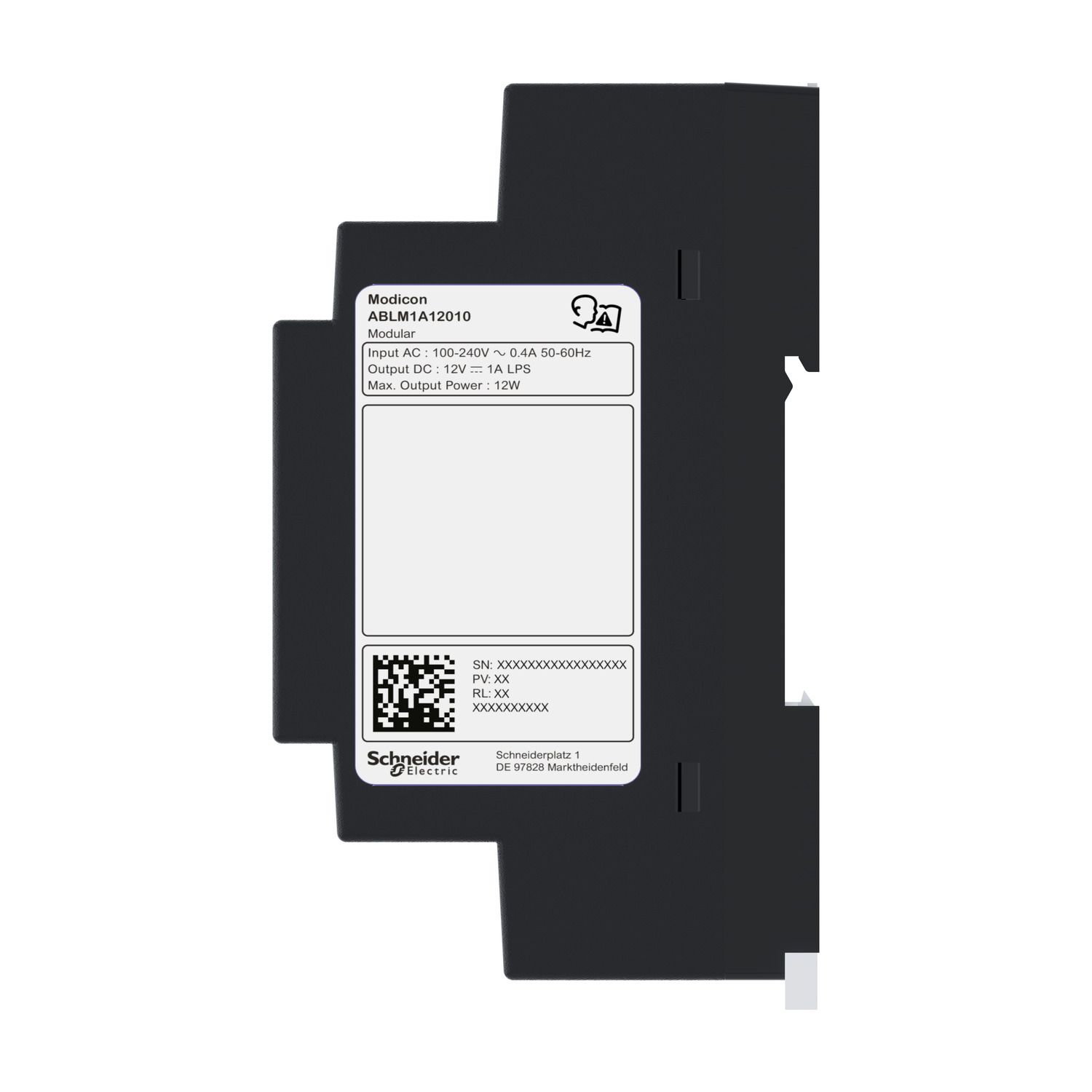 Picture of Regulated Power Supply, 100 to 240V AC, 12V, 1A, single phase, Modular