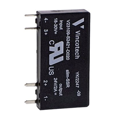 Picture of plug-in solid state relay - 5 mm - output - 24 V DC - 2 A
