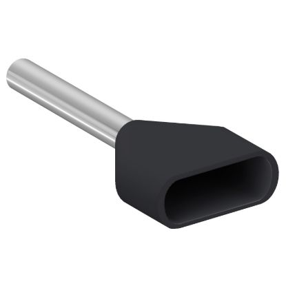 Picture of Cable end, Linergy TR cable ends, twin conductor, black, 2x1.5mmÂ², medium size, set of 1000