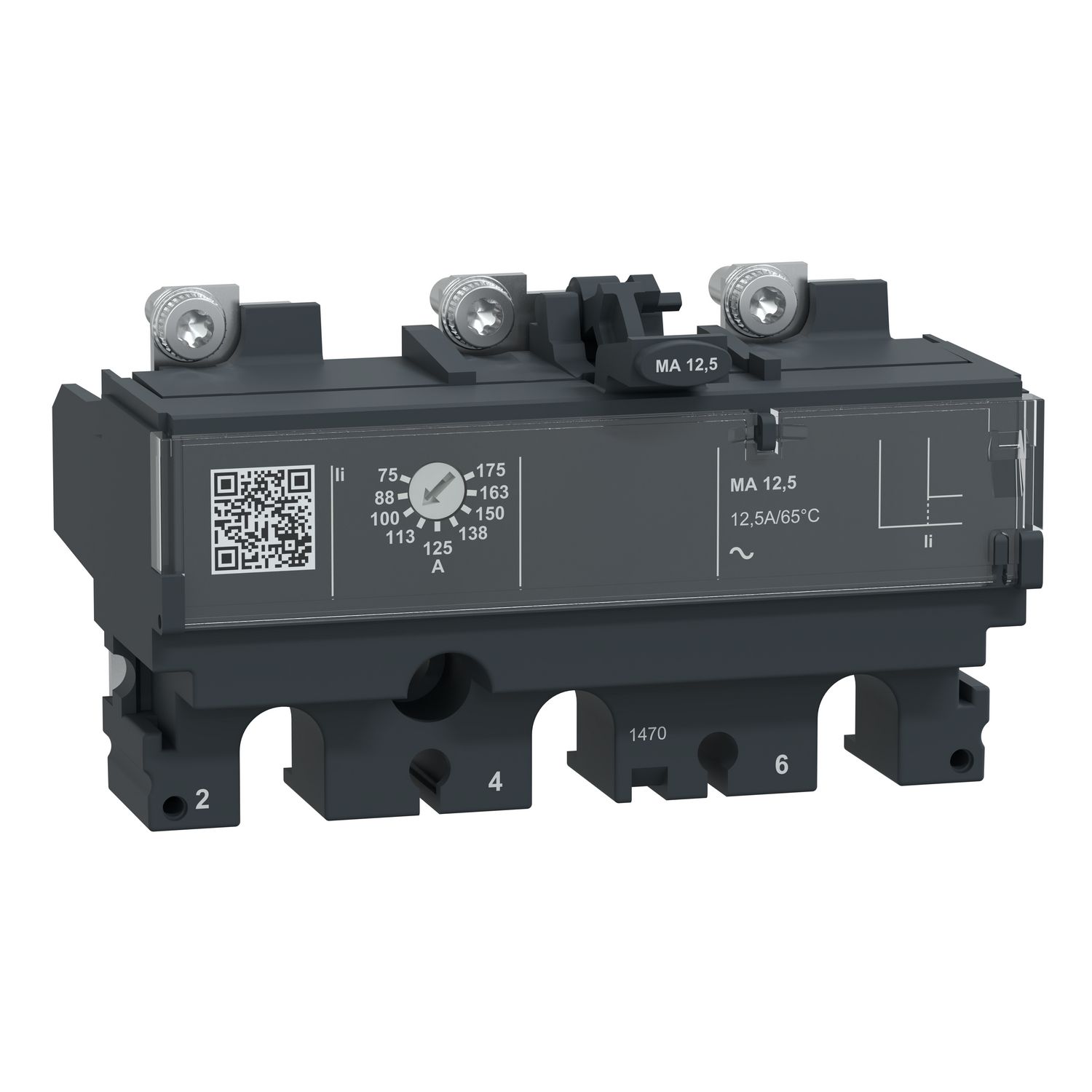 Picture of Trip unit MA12.5, ComPacT NSX100, 3 poles, magnetic protections, motor protection, 12.5A rating