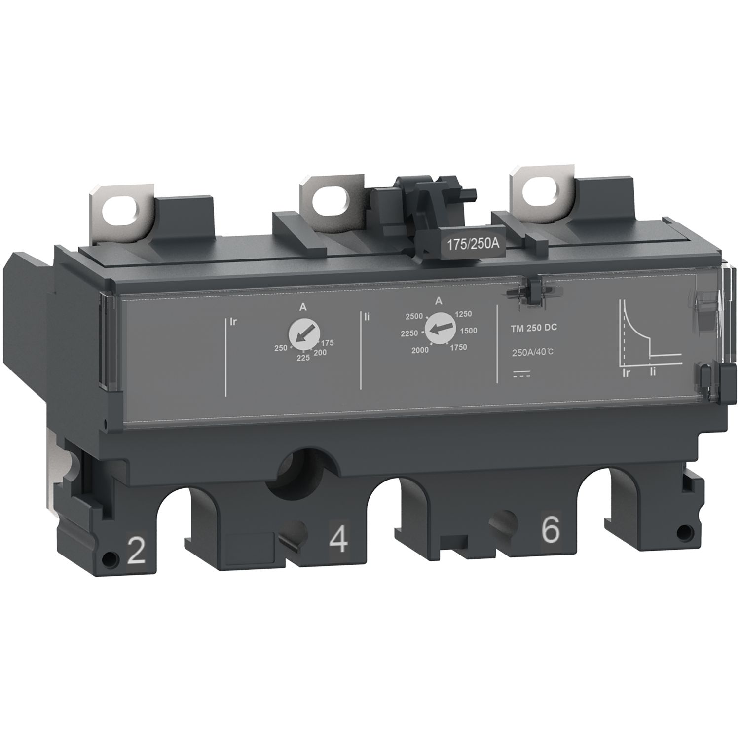 Picture of Trip unit TM80DC, ComPacT NSX100 DC, 3 poles, thermal magnetic protections, 80A rating