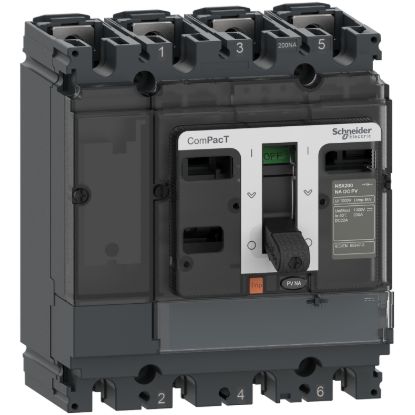 Picture of Switch disconnector, ComPacT NSX100NA DC PV, 4 poles, fixed, 100A rating, 1000V