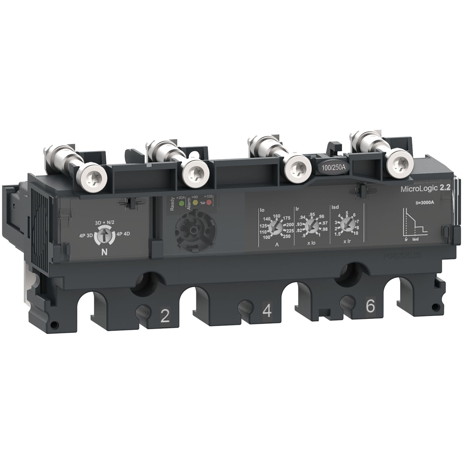Picture of Trip unit MicroLogic 2.2, ComPacT NSX100/160/250, 4 poles, electronic basic protections, 100A rating