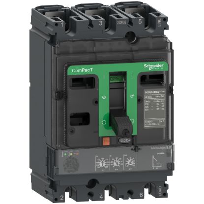 Picture of Circuit breaker, ComPacT NSX100R, 200kA/415VAC, 3 poles, MicroLogic 2.2 trip unit 100A