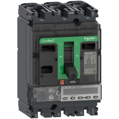 Picture of Circuit breaker, ComPacT NSX100HB2, 100kA/690VAC, 3 poles, MicroLogic 5.2E trip unit 100A