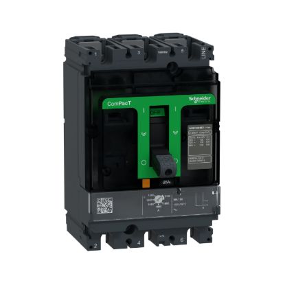 Picture of Circuit breaker, ComPacT NSX100HB2, 100kA/690VAC, 3 poles, MA trip unit 25A