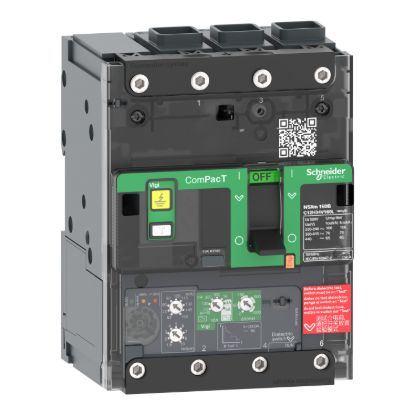 Picture of Circuit breaker, ComPacT NSXm 160H, 70kA/415VAC, 3 poles, MicroLogic 4.1 trip unit 160A, EverLink lugs