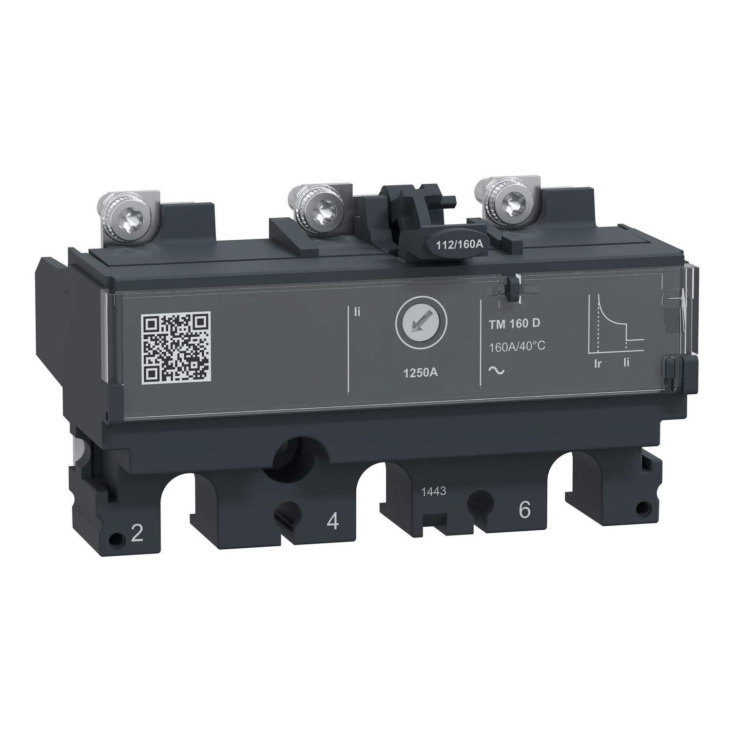 Picture of Trip unit TM160DC, ComPacT NSX160 DC, 3 poles, thermal magnetic protections, 160A rating