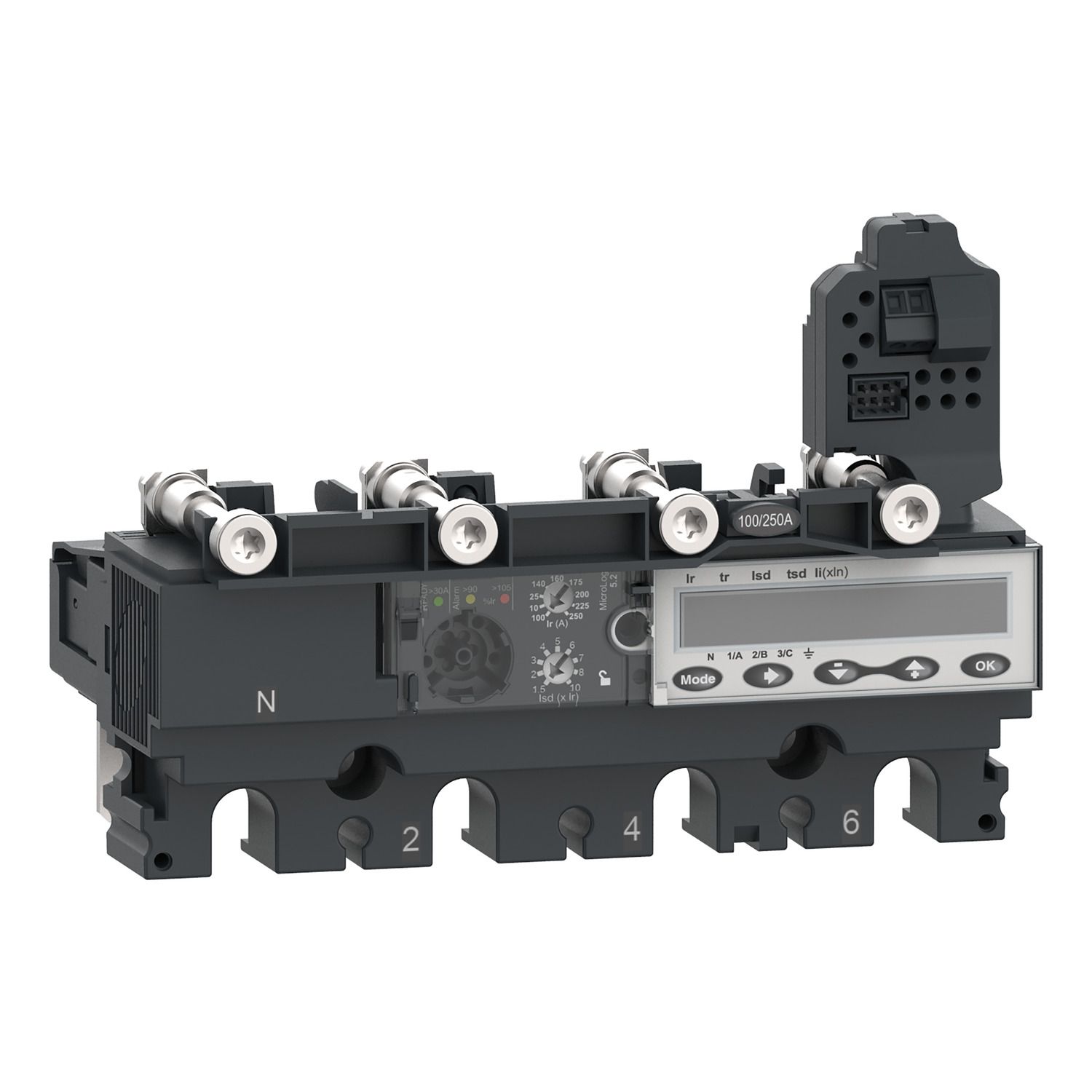 Picture of Trip unit MicroLogic 5.2E, ComPacT NSX160/250, 4 poles, electronic basic protections, energy meter, 160A rating