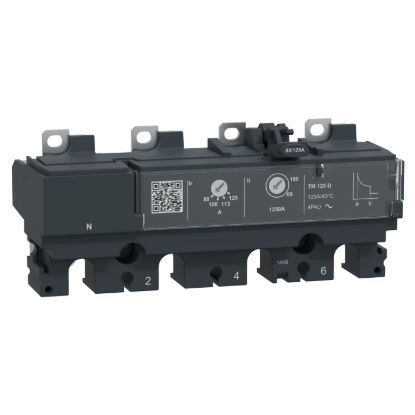 Picture of Trip unit TM125DC, ComPacT NSX160 DC, 4 poles, thermal magnetic protections, 125A rating
