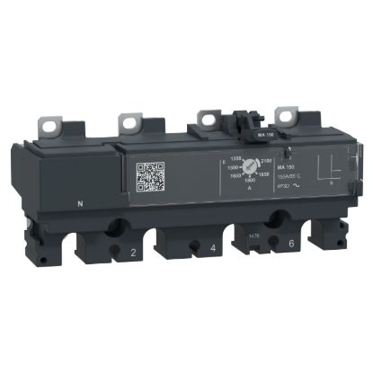 Picture of Trip unit MA150, ComPacT NSX160/250, 4 poles 3D (neutral not protected), magnetic, motor protection, 150A rating