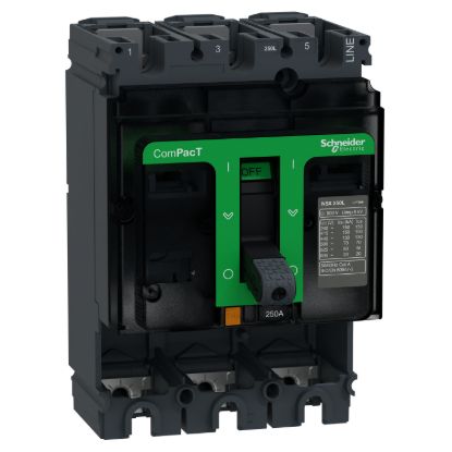 Picture of Circuit breaker basic frame, ComPacT NSX160B, 25kA/415VAC, 3 poles, 160A frame rating, without trip unit