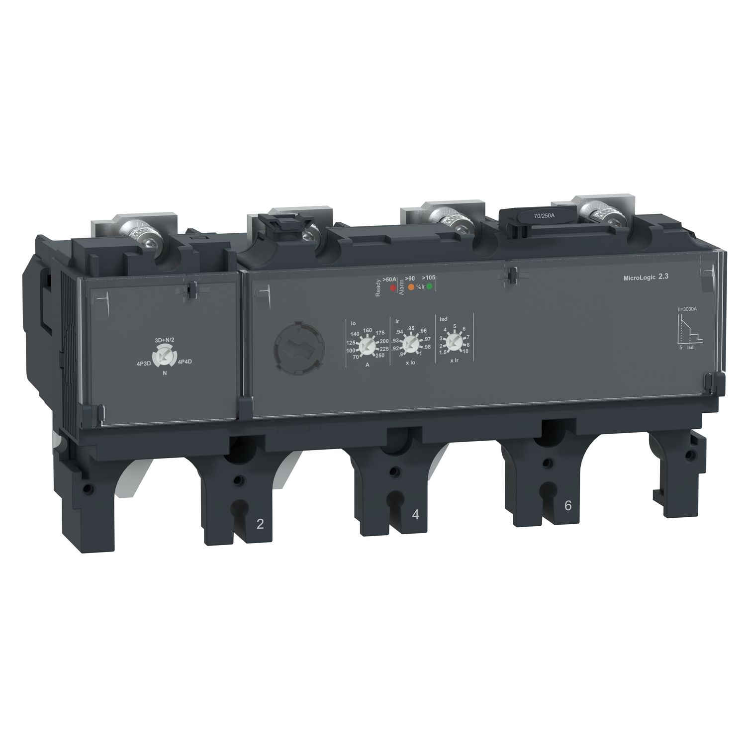 Picture of Trip unit MicroLogic 2.3, ComPacT NSX400/630, 4 poles, electronic basic protections, 250A rating