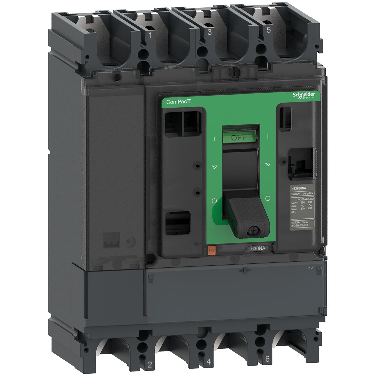 Picture of Switch disconnector, ComPacT NSX400NA, 4 poles, fixed, thermal current Ith 400A