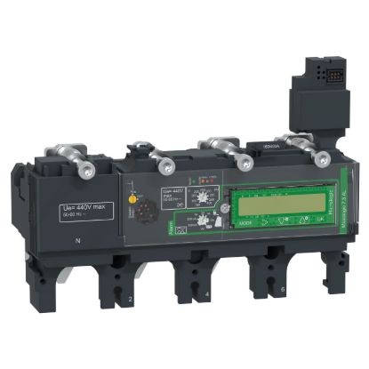 Picture of Trip unit MicroLogic Vigi 7.3E AL, ComPacT NSX400/630, 4P, basic protections, earth leakage alarm, energy meter, 400A