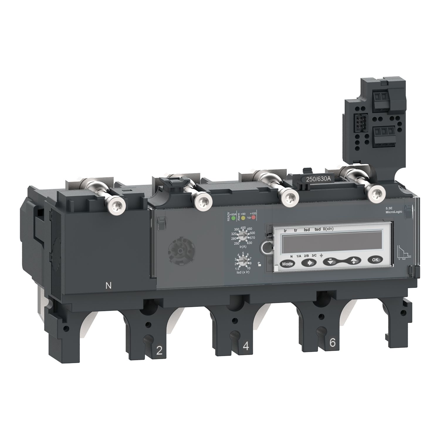 Picture of Trip unit MicroLogic 5.3E, ComPacT NSX630, 4 poles, electronic basic protections, energy meter, 630A rating