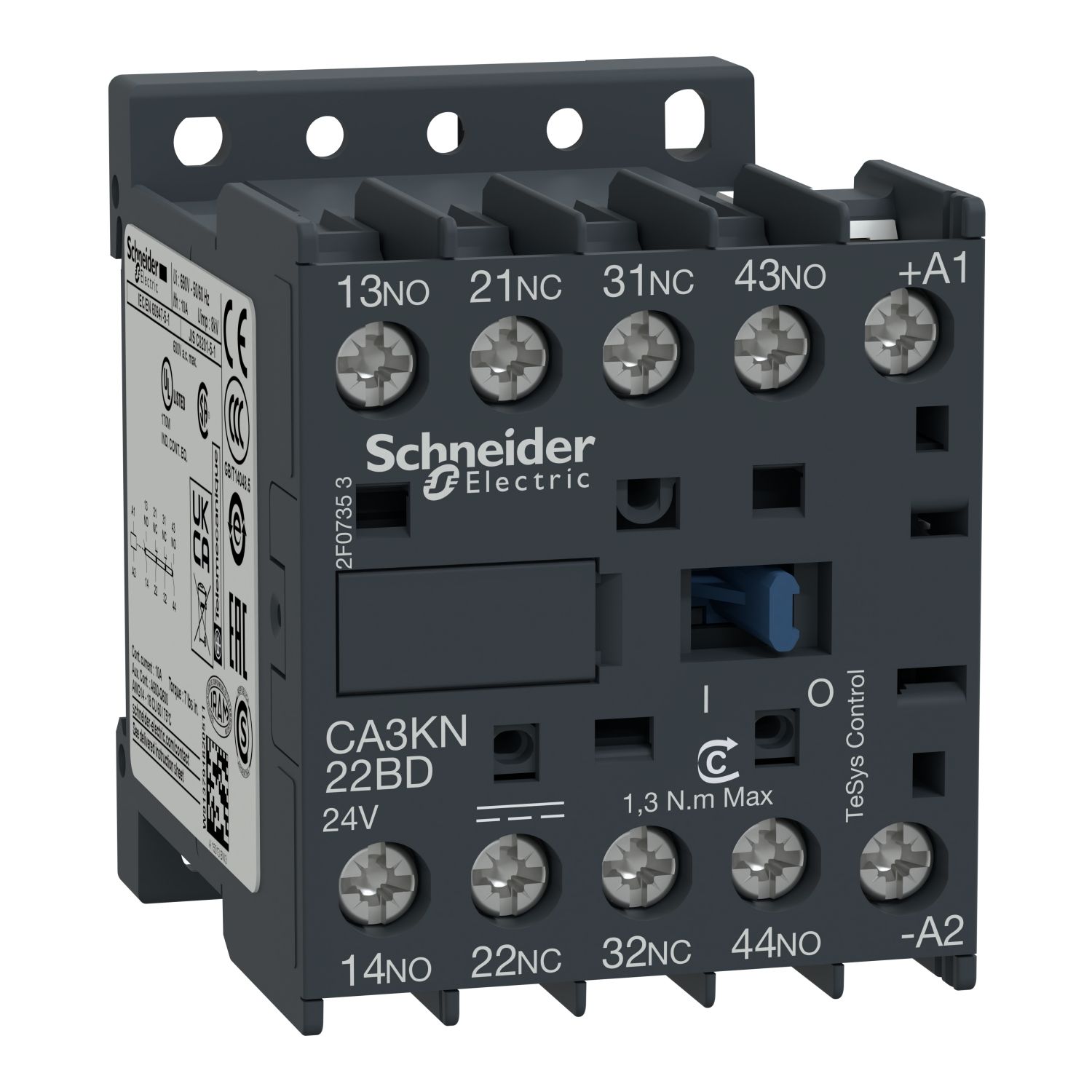 Picture of Control Relay, TeSys K, 2NO/2NC, 690V, 125V DC standard coil