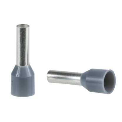 Picture of Cable ends, Linergy TR cable ends, single conductor, grey, 0.5mmÂ², for insulated cable, medium size, 10 sets of 100