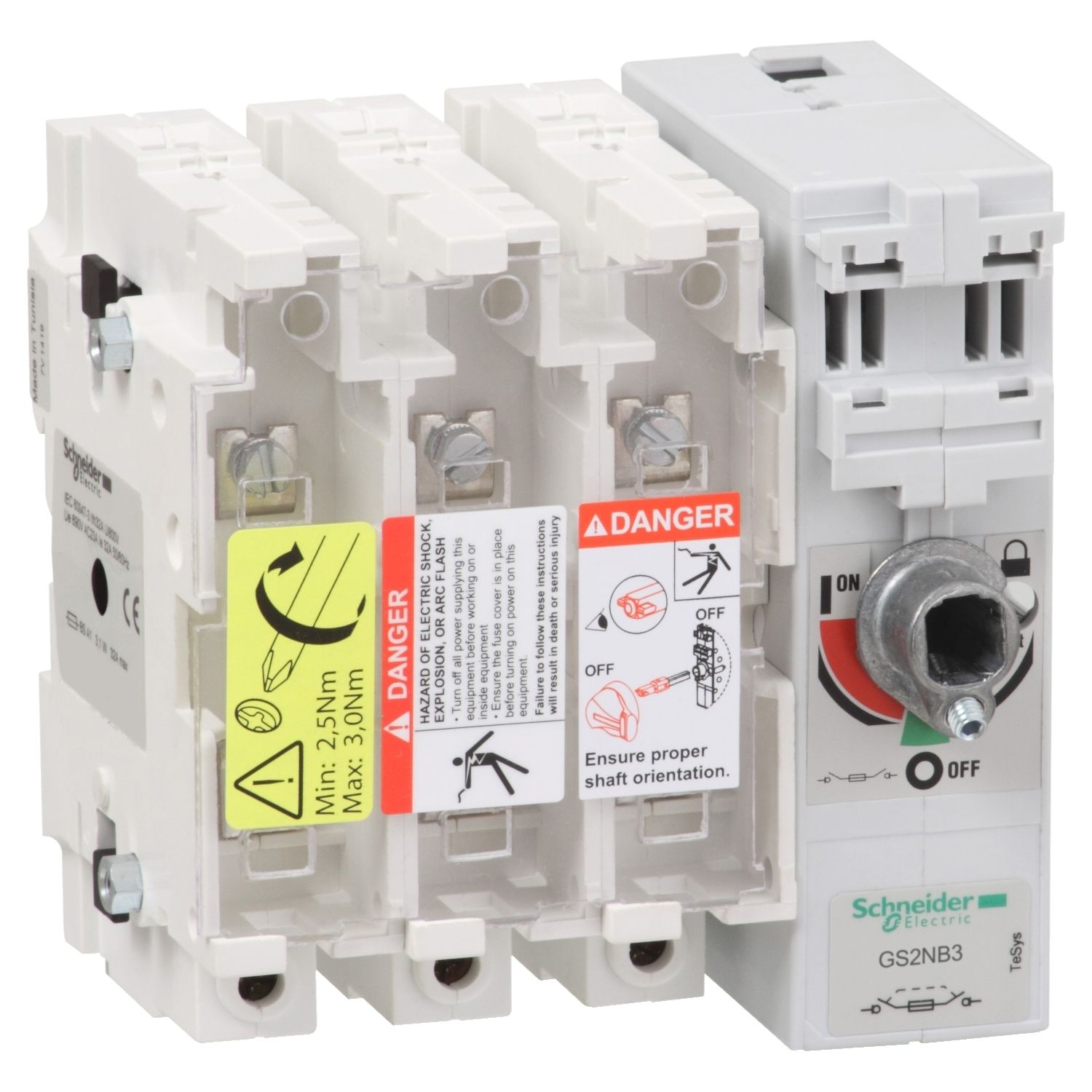 Picture of Switch disconnector fuse, TeSys GS, 3P, 250A, fuse type BS, size B1, B2, B3