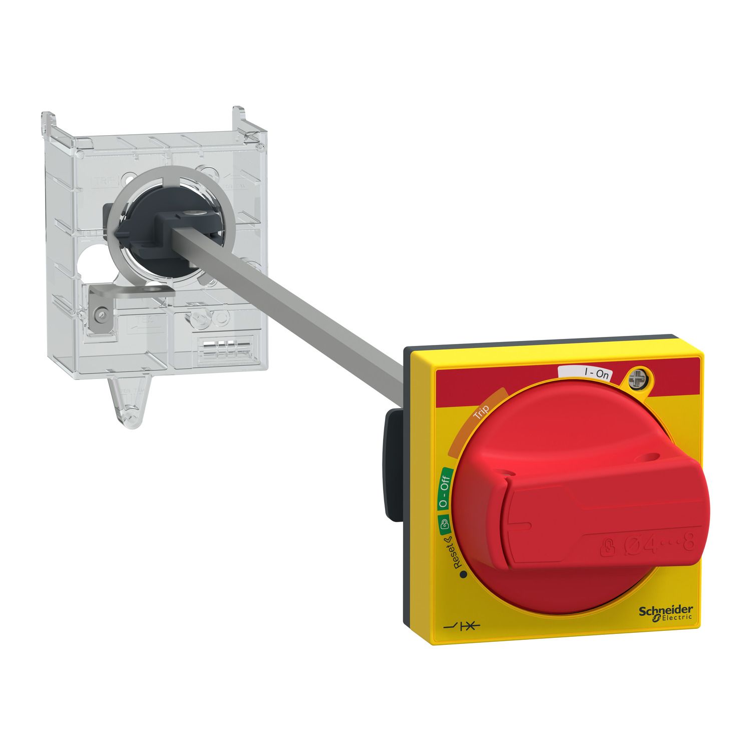 Picture of Extended rotary handle kit,TeSys Deca frame 3,IP54,red handle,with trip indication,for GV3L/GV3P