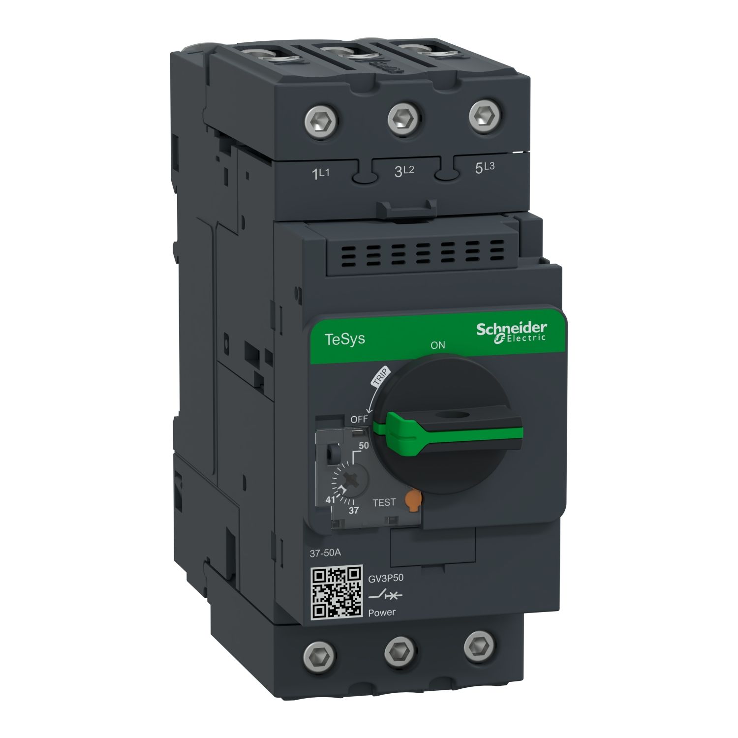 Picture of Motor circuit breaker,TeSys Deca frame 3,3P,37-50A,thermal magnetic,EverLink terminals