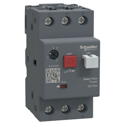 Picture of Motor circuit breaker,Easy TeSys Power,GZ1E,AC-3,3P,0.40..0.63A,thermal magnetic trip