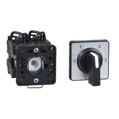 Picture of Cam changeover switch, Harmony K, 16mm or 22mm , plastic, 3 poles, position 0s, 30 degree, 10A, 30x30mm, marked 0/1/2/3