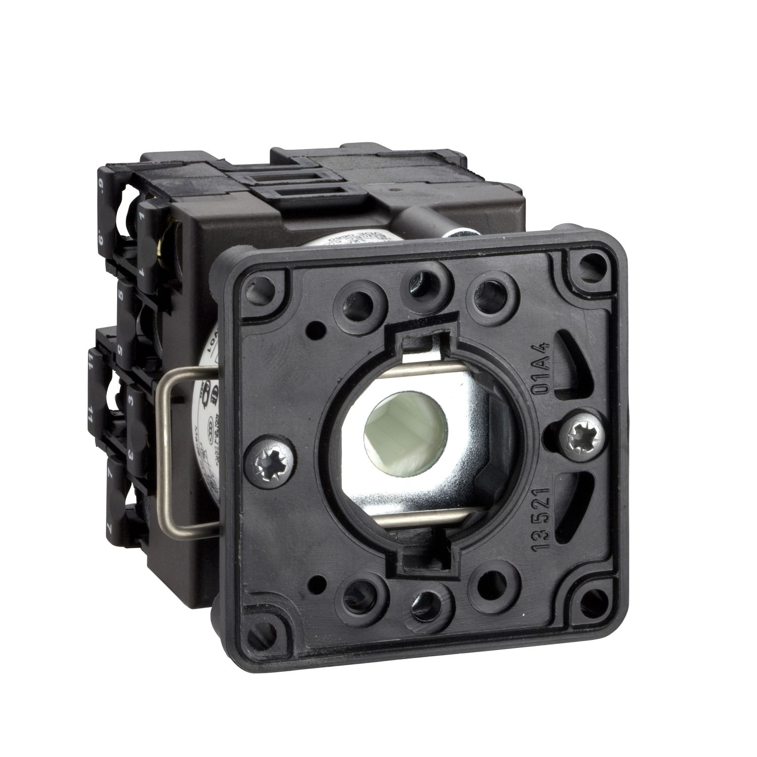 Picture of Cam switch body, Harmony K1, K2, body for stepping switch, 22mm, plastic, 1 pole, 5 steps, 45degrees, 12A