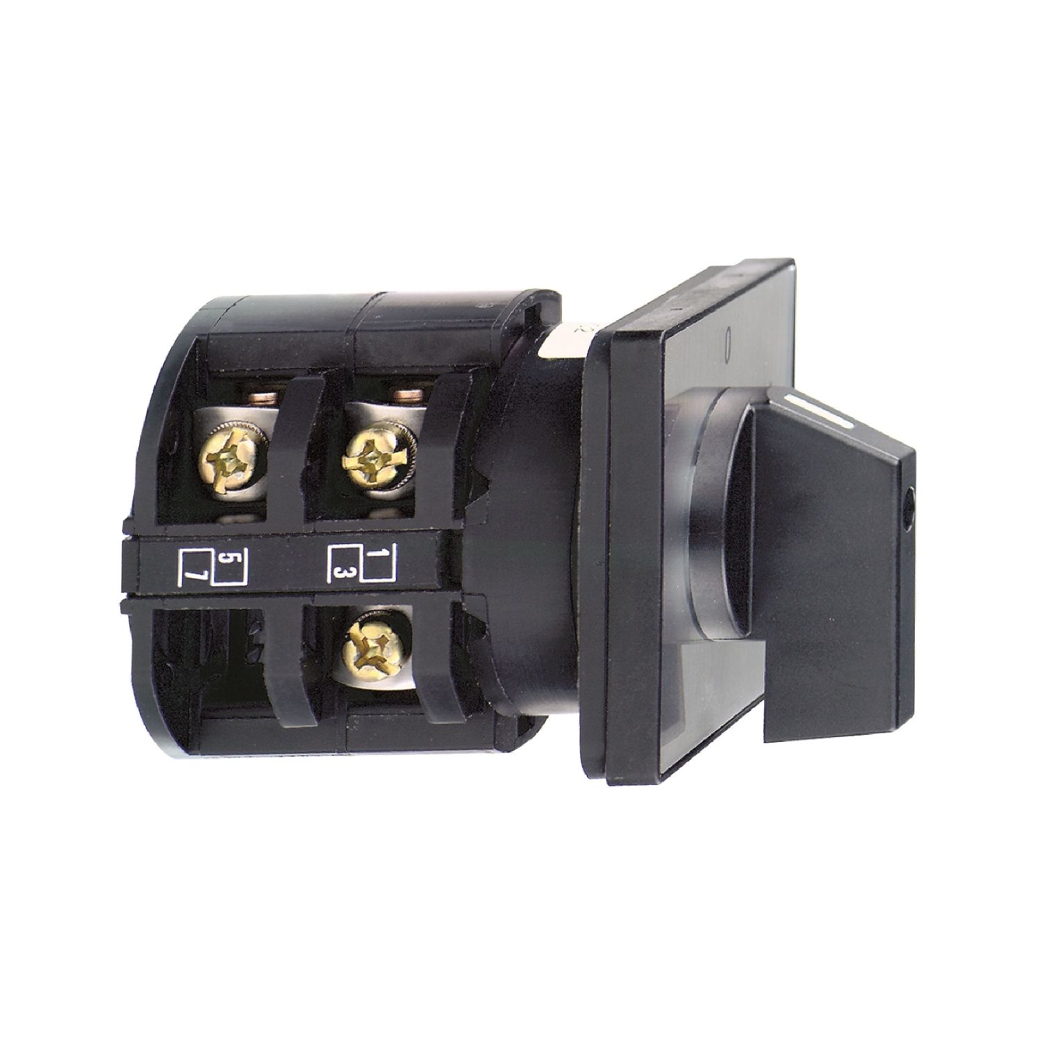Picture of Cam switch, Harmony K, front mounting, plastic, 4 poles, 90 degree, 32A, 64x64mm, marked OFF/ON