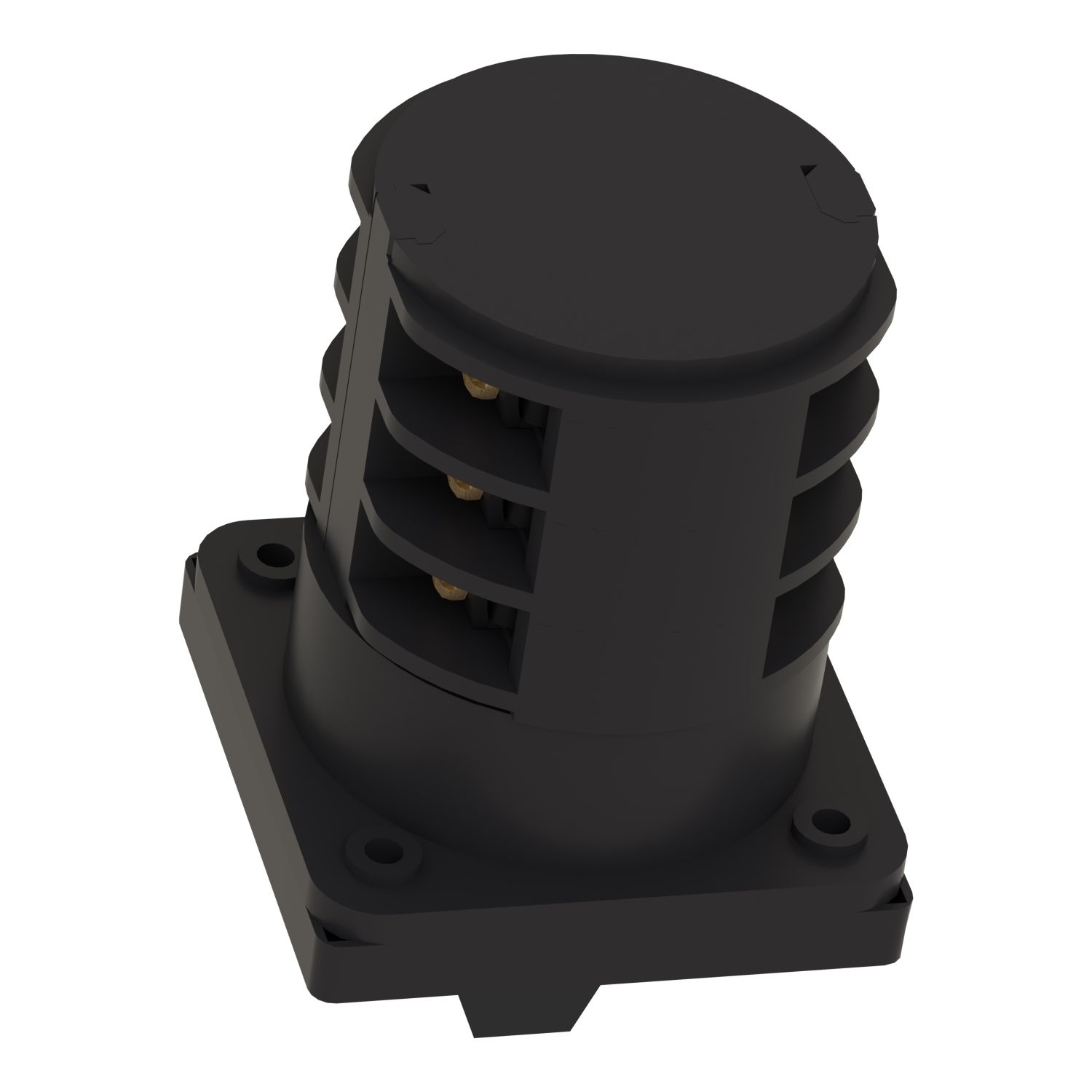 Picture of Complete cam switch, Harmony K1, K2, cam changeover switch, front mounting, plastic, 4 poles, position 0, 60degrees, 50A, 64x64mm, marked 1 0 2