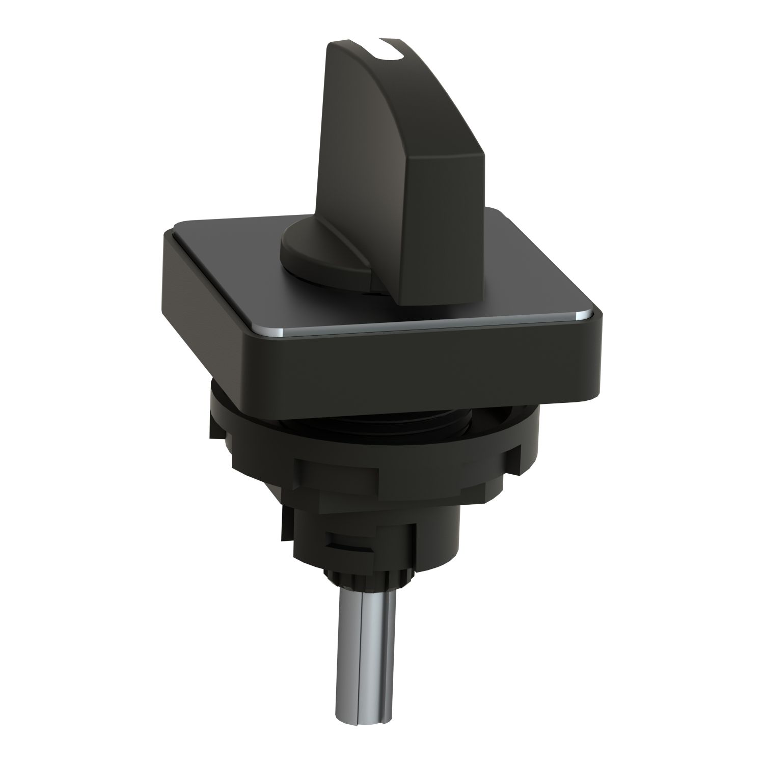 Picture of Cam switch operating head, Harmony K1, K2, 22mm, plastic, 45x45mm plate, mat black legend, black handle