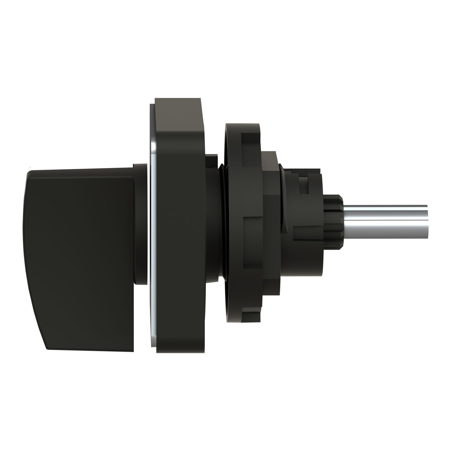 Picture of Cam switch operating head, Harmony K1, K2, 22mm, plastic, 45x45mm plate, mat black legend, black handle