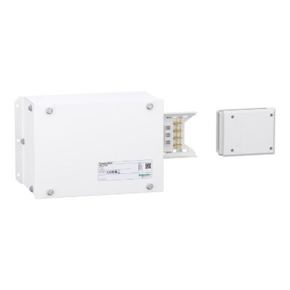 Picture of End feed unit, Canalis KNA, 160A, right or left mounting, polarity 3L+N+PE/3L+PEN, white RAL9001