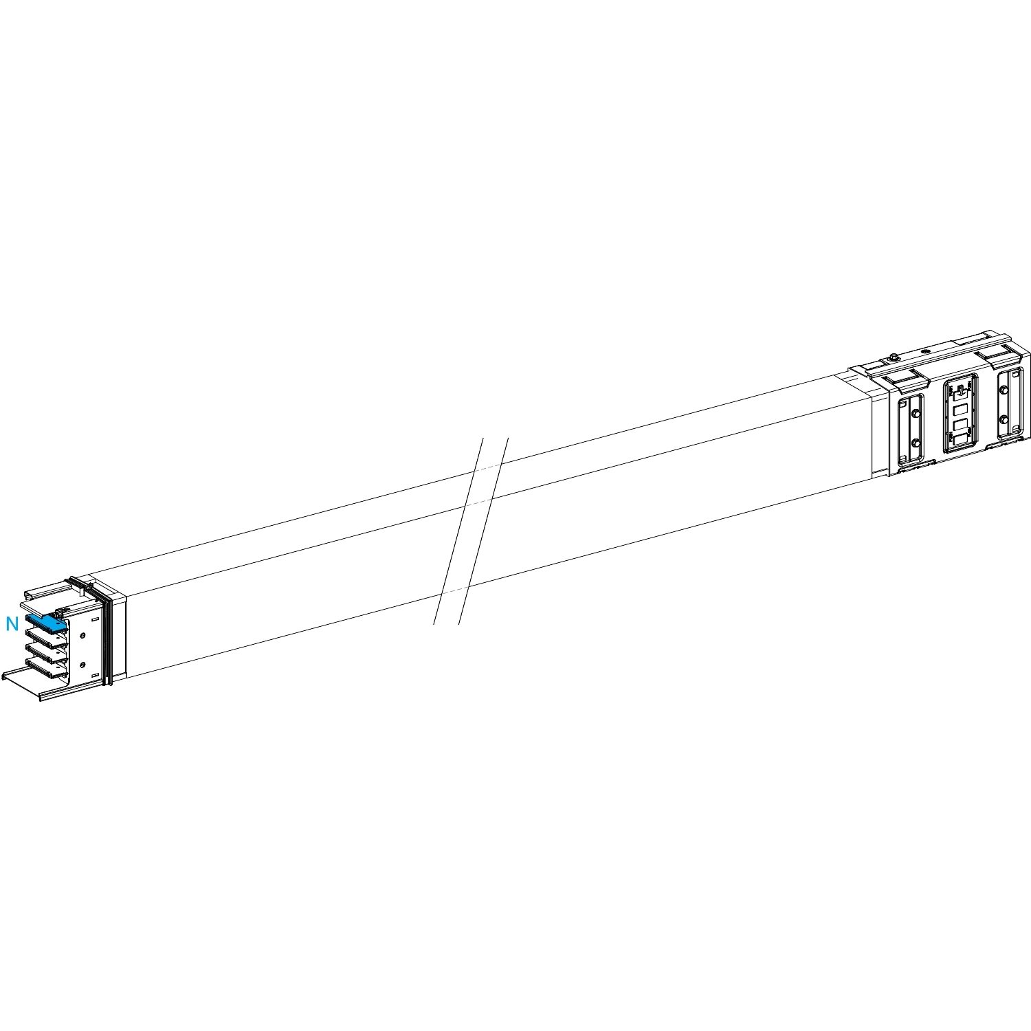 Picture of Horizontal transport length, Canalis KSA1000, aluminium, 1000A, fixed length 5m, 3L+N+PE, white RAL9001
