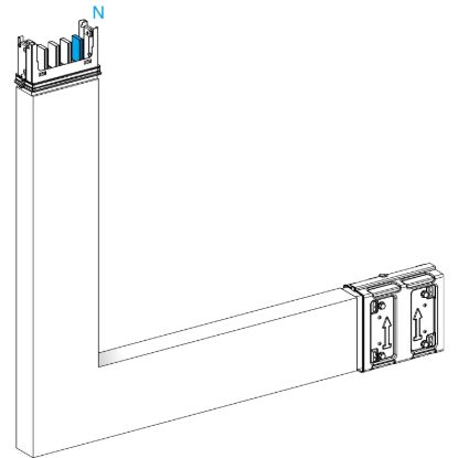 Picture of Elbow, Canalis KSA250, aluminium, 100/160/250A, sides A/B made to measure, to go upward, 3L+N+PE, white RAL9001