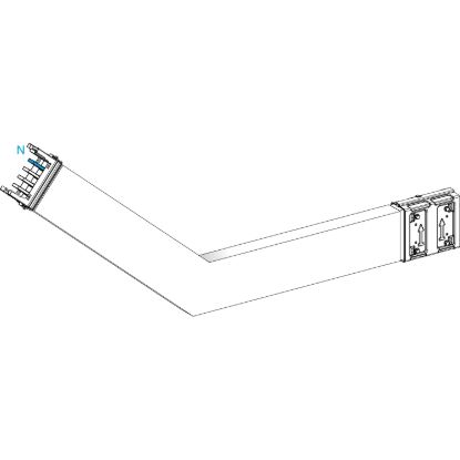 Picture of Elbow, Canalis KSA250, aluminium, 100/160/250A, sides A/B made to measure, to go upward, special angle, 3L+N+PE, RAL9001