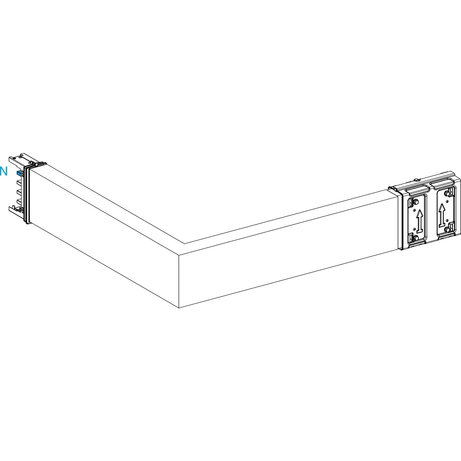 Picture of Elbow, Canalis KSA250, aluminium, 100/160/250A, sides A/B made to measure, turns right/left, 3L+N+PE, white RAL9001