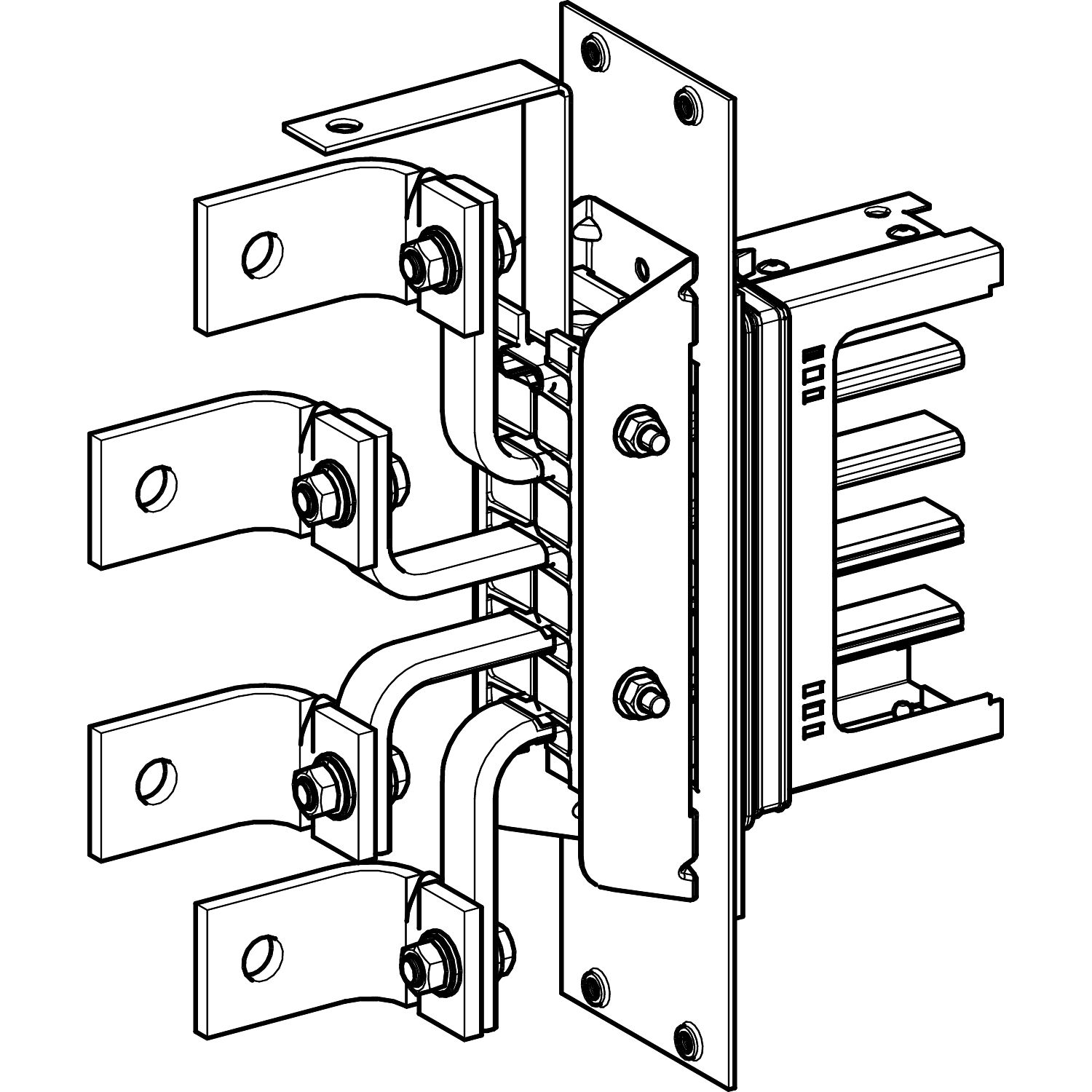 Picture of Flange feed unit, Canalis KSA400, aluminium, 400A, right or left mounting, without line protection, 3L+N+PE, RAL9001