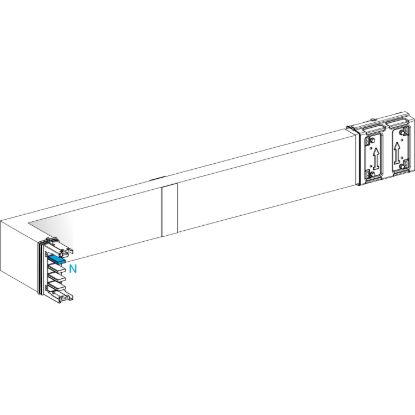 Picture of Elbow, Canalis KSA400, aluminium, 400A, side A made to measure with fire barrier, turns left, 3L+N+PE, white RAL9001
