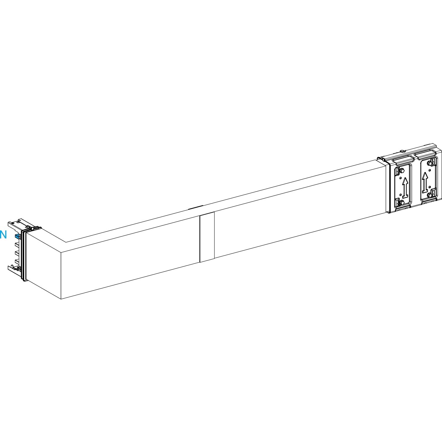 Picture of Elbow, Canalis KSA400, aluminium, 400A, side A made to measure with fire barrier, turns right, 3L+N+PE, white RAL9001