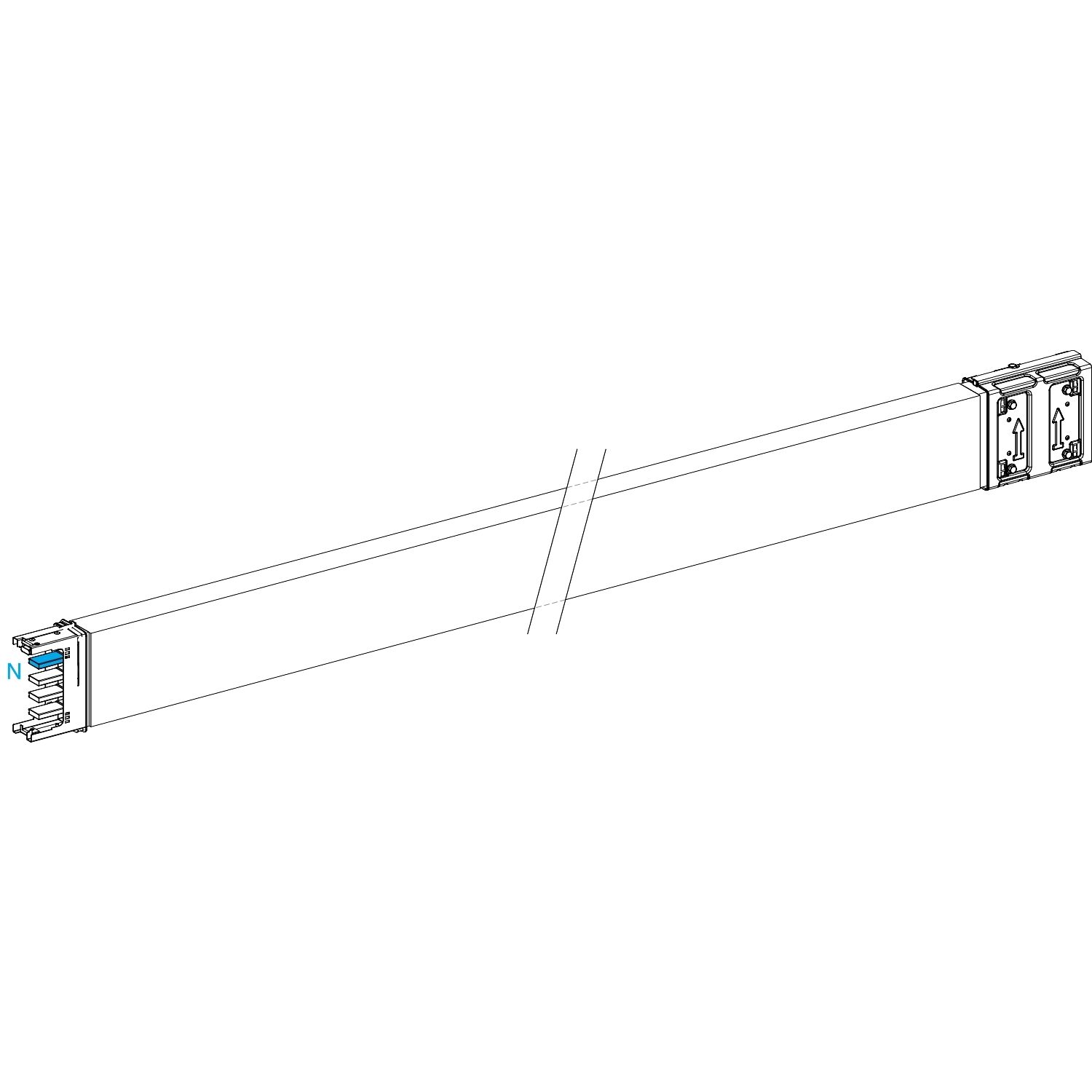 Picture of Horizontal transport length, Canalis KSA400, aluminium, 400A, fixed length 3m, 3L+N+PE, white RAL9001