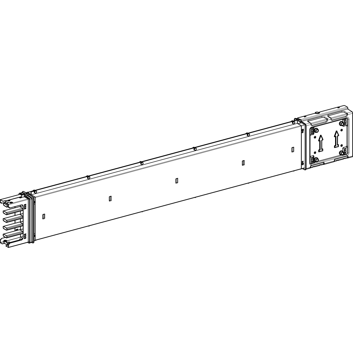 Picture of Horizontal transport length, Canalis KSA400, aluminium, 400A, made to measure length 0.5-1.9m, 3L+N+PE, white RAL9001