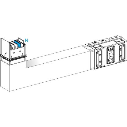 Picture of Elbow, Canalis KSA630, aluminium, 500/630A, side A made to measure, to go upward, 3L+N+PE, white RAL9001